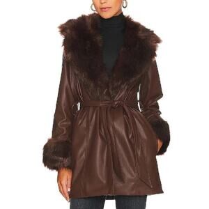 Show Me Your Mumu Penny Lane Cocoa Faux Leather Coat
